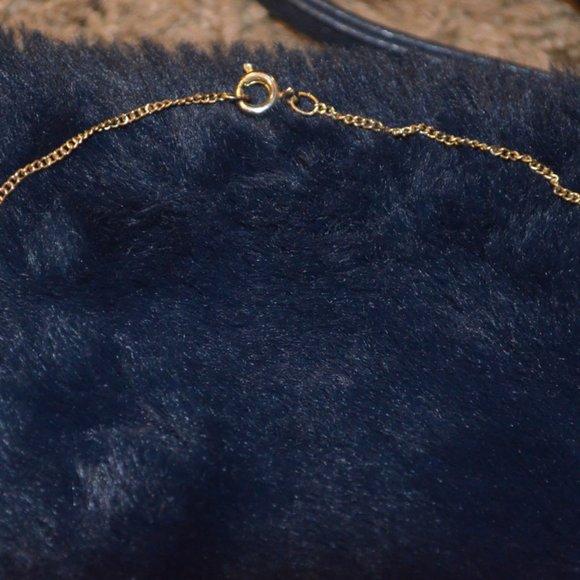 Vintage Unknown Necklace Pendant Ceramic Rose on Metal Heart Shaped Tray Chain - Picture 3 of 5